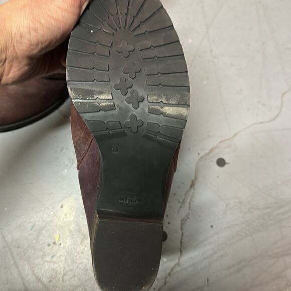 Size 41 Burgundy Leather Suede Wanda Panda Boho Booties - Picture 4 of 5